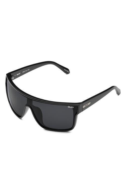 Shop Quay Australia Nightfall 50mm Polarized Small Shield Sunglasses In Black/black Polarized