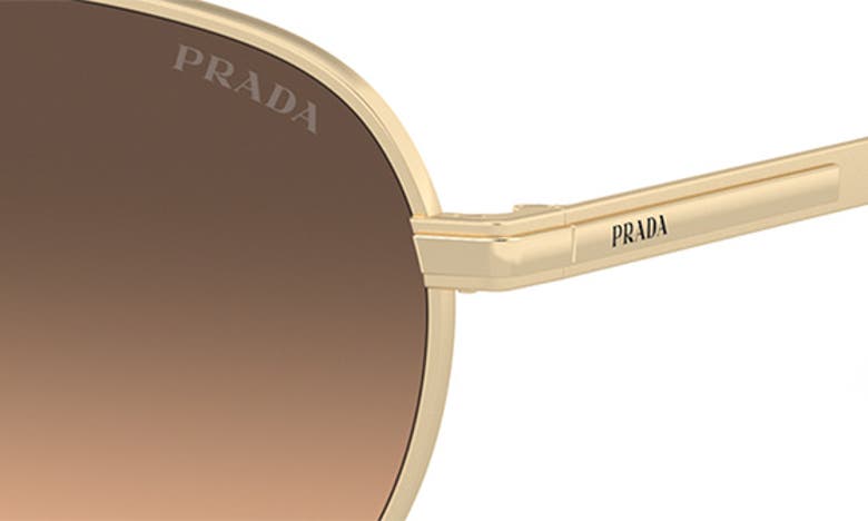 Prada 60mm Pilot Sunglasses In Matte Pale Gold