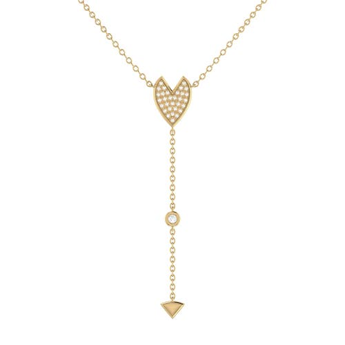 Luvmyjewelry Raindrop Drip Diamond Y Necklace In 14k Yellow Gold Vermeil On Sterling Silver In 14kt Gold Vermeil On Sterling