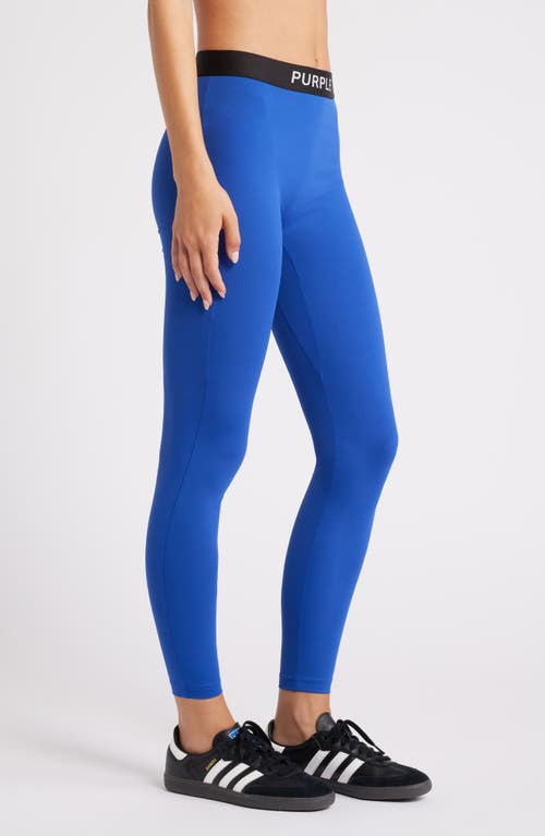 Shop Purple Brand Logo Waistband Leggings In Blue