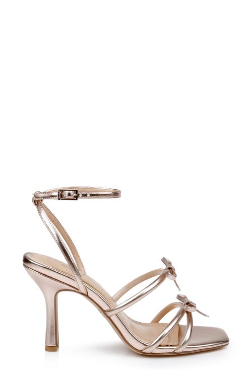 Jewel Badgley Mischka Kiyomi Ankle Strap Sandal In Rose Gold Metallic