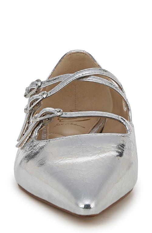 Shop Sam Edelman Cass Pointed Toe Flat In Soft Silver