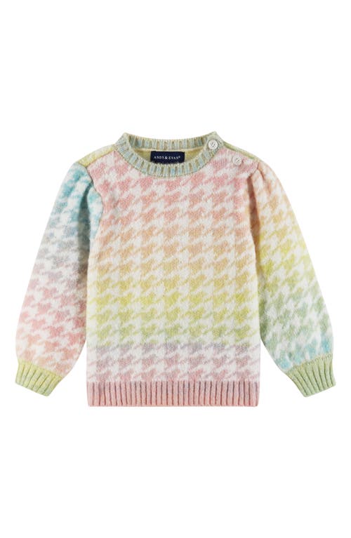 Andy & Evan Girl's 2-piece Houndstooth Sweater & Leggings Set In Ombre Rainbow