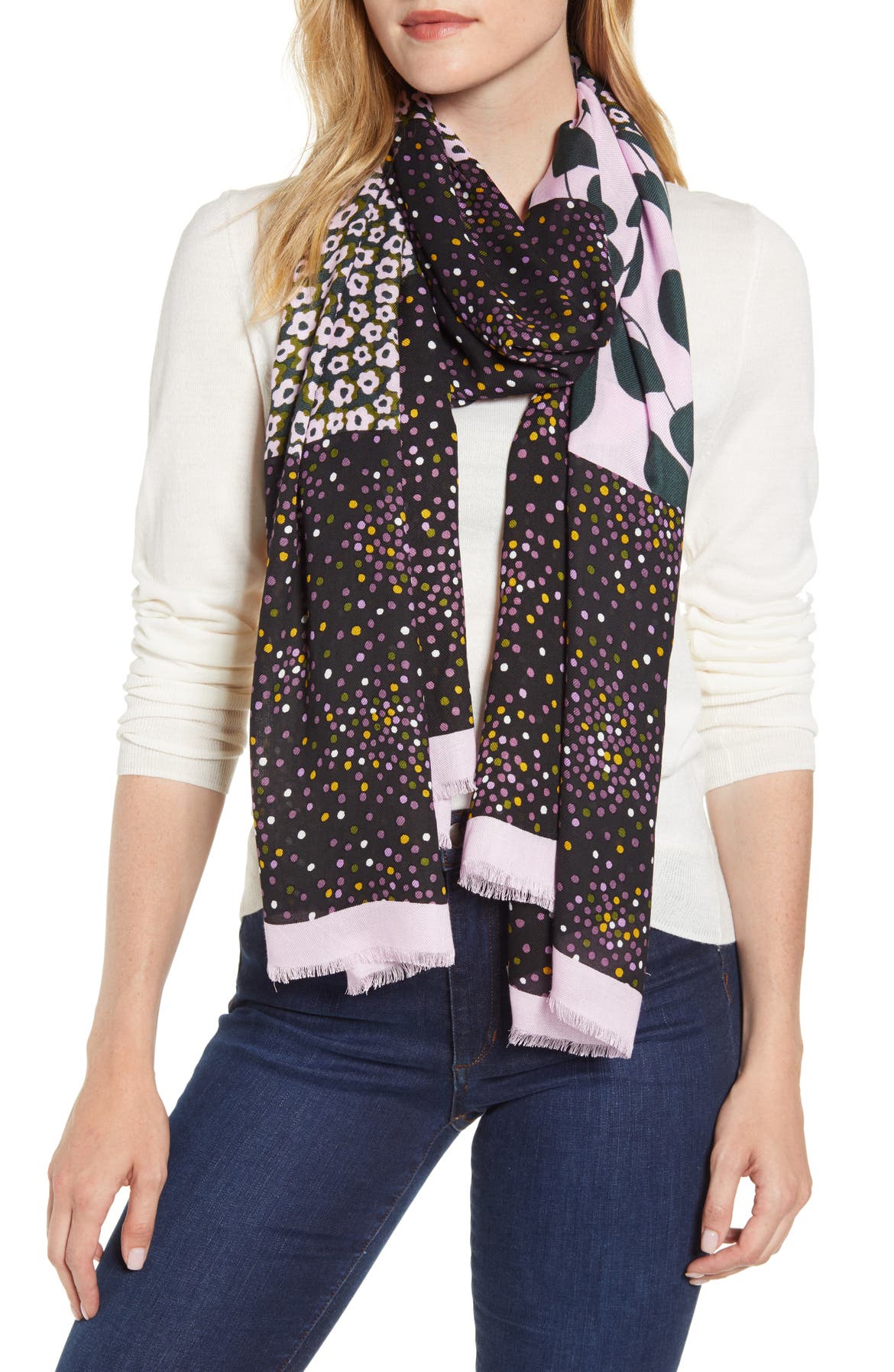 kate spade new york print mix scarf | Nordstrom