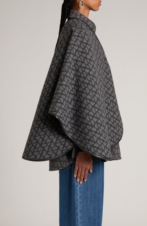 Shop Valentino Garavani Toile Iconographe Wool & Cashmere Cape In Nero