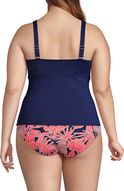 LANDS' END LANDS' END PLUS SIZE V-NECK WRAP UNDERWIRE TANKINI SWIMSUIT TOP