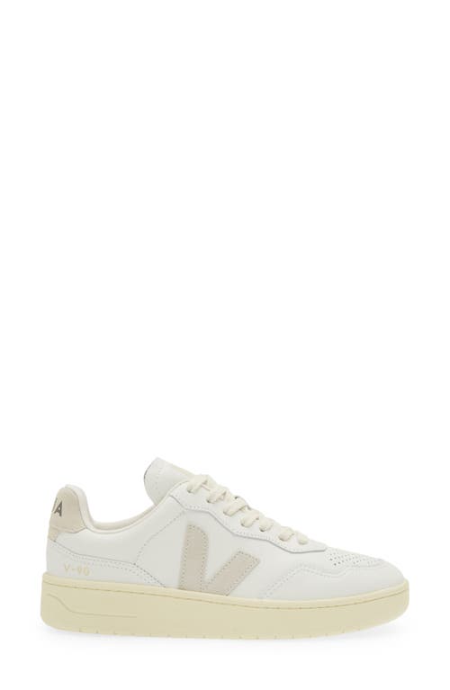 Veja V-90 O.t. Leather Sneakers White In Extra-white/natural