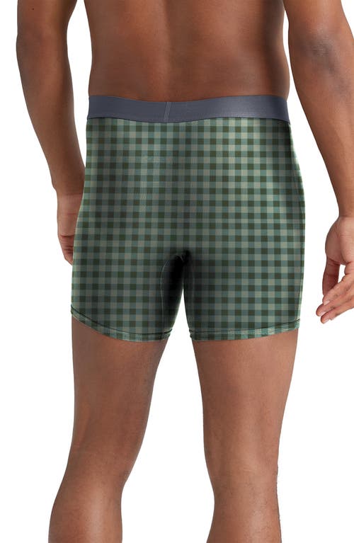 Shop Tommy John Cool Cotton Blend Boxer Briefs In Sea Spray Checkmate