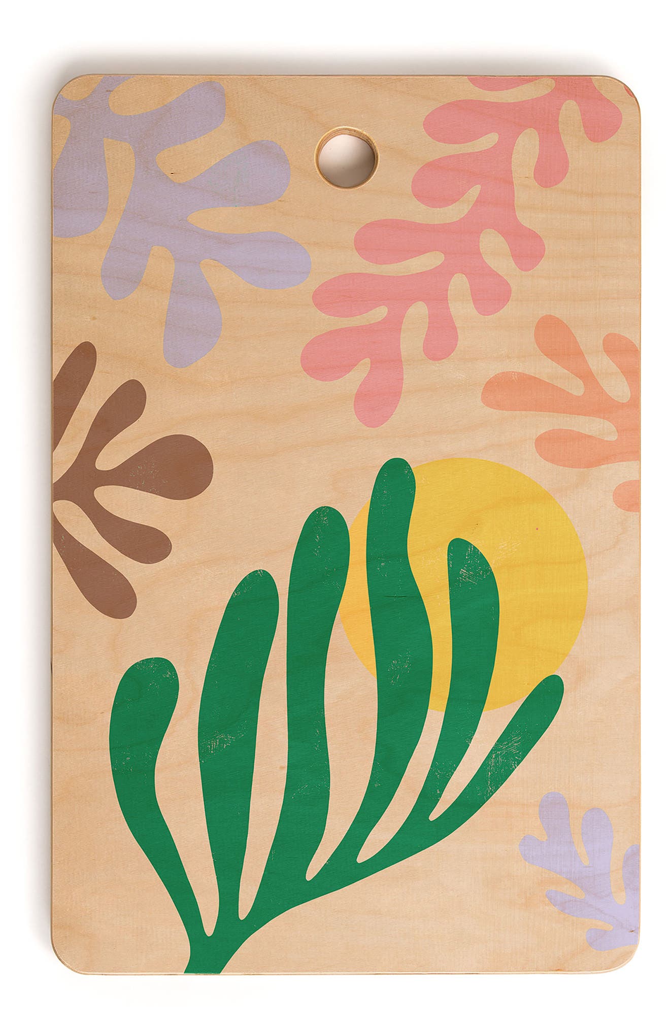 Deny Designs Ninola Design Spring Matisse Leaves Rectangle Cutting Board In Multi