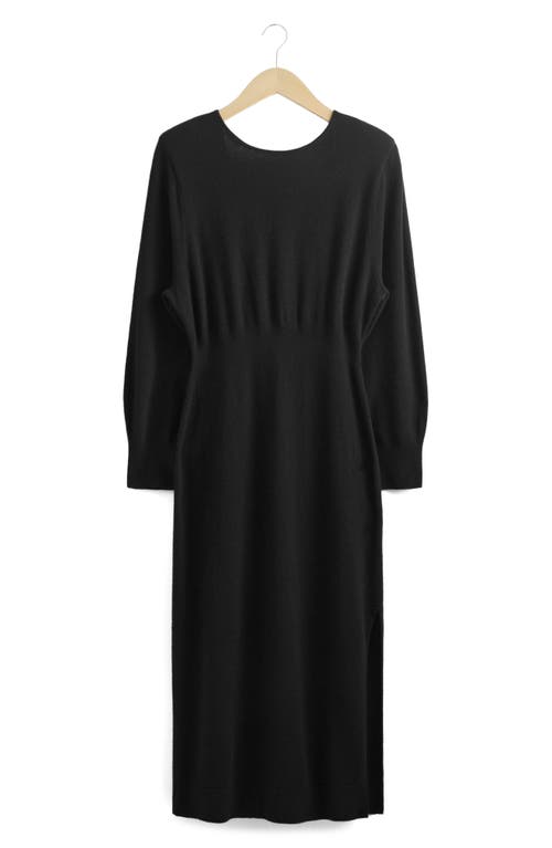 & Other Stories Long Sleeve Wool Dress Black at Nordstrom,