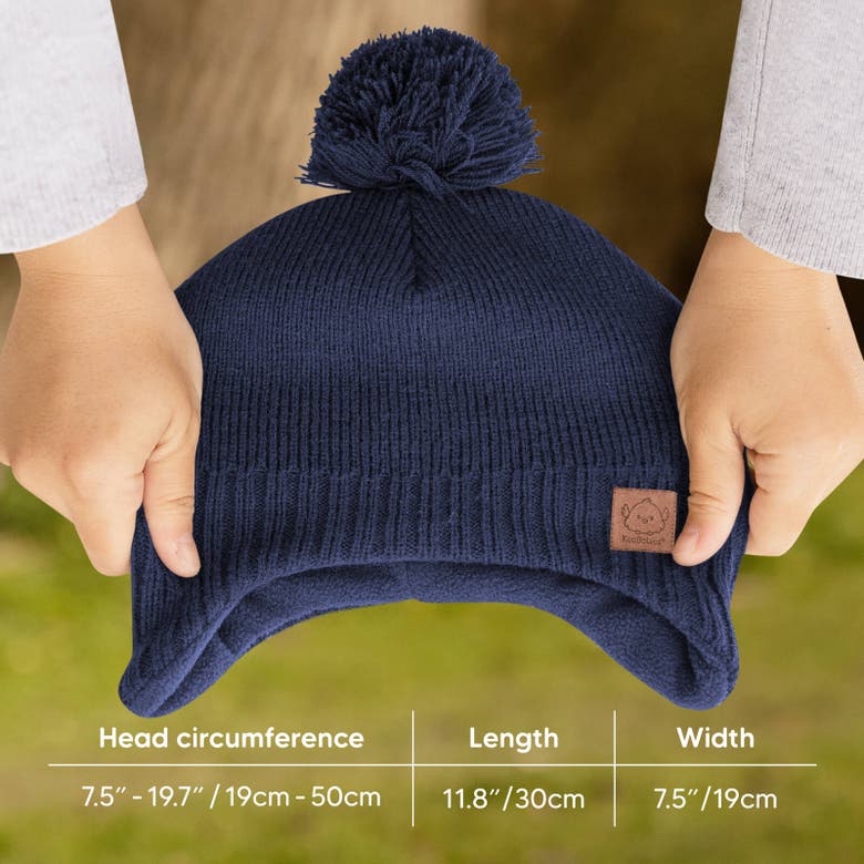 Shop Keababies Muff Knitted Beanie In Navy