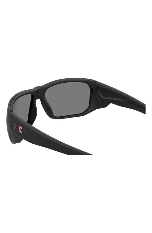 Under Armour Attack 2 63mm Wrap Sunglasses In Black Multi/blue Oleophobic