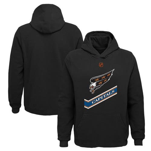 Outerstuff Youth Black Washington Capitals Special Edition 2.0 Primary Logo Fleece Pullover Hoodie