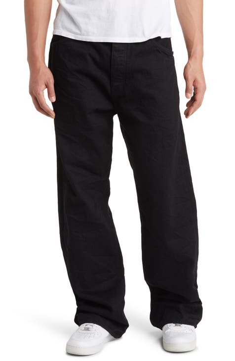 Made To Order Embroidered Monogram Baggy Denim Pants - Men - Ready