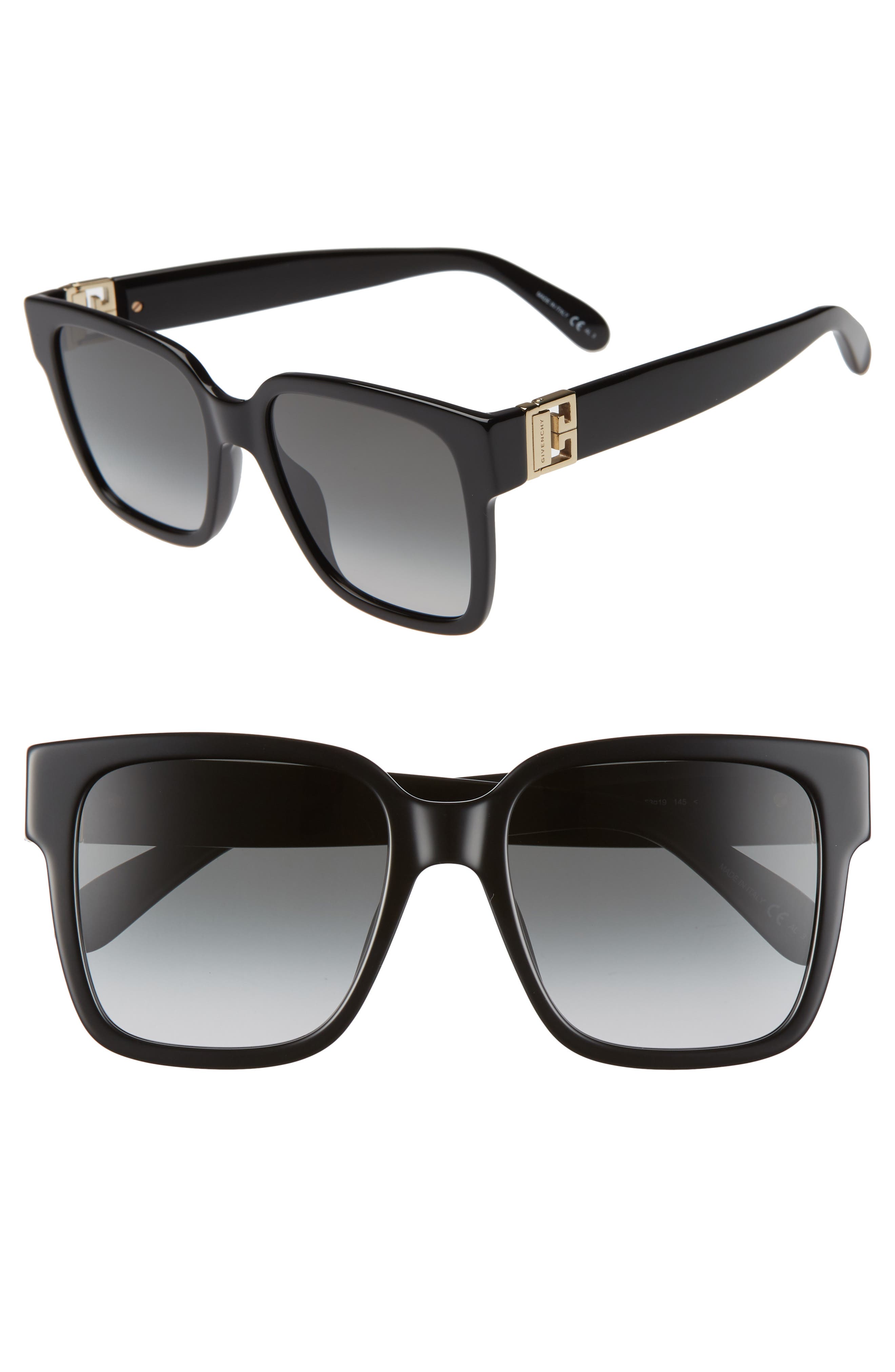 UPC 716736205588 product image for Givenchy 53mm Square Sunglasses in Black/Dk Grey Gradient at Nordstrom | upcitemdb.com