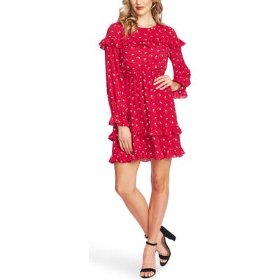 Cece Wildflower Fling Long Sleeve Ruffle Dress