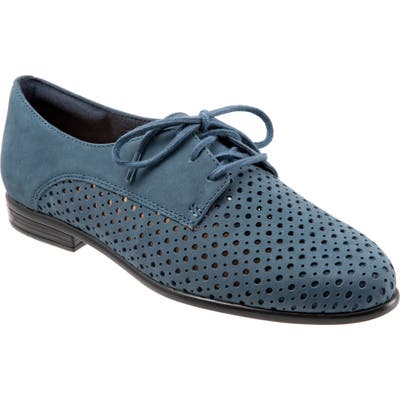 Trotters Lizzie Derby Flat, Blue