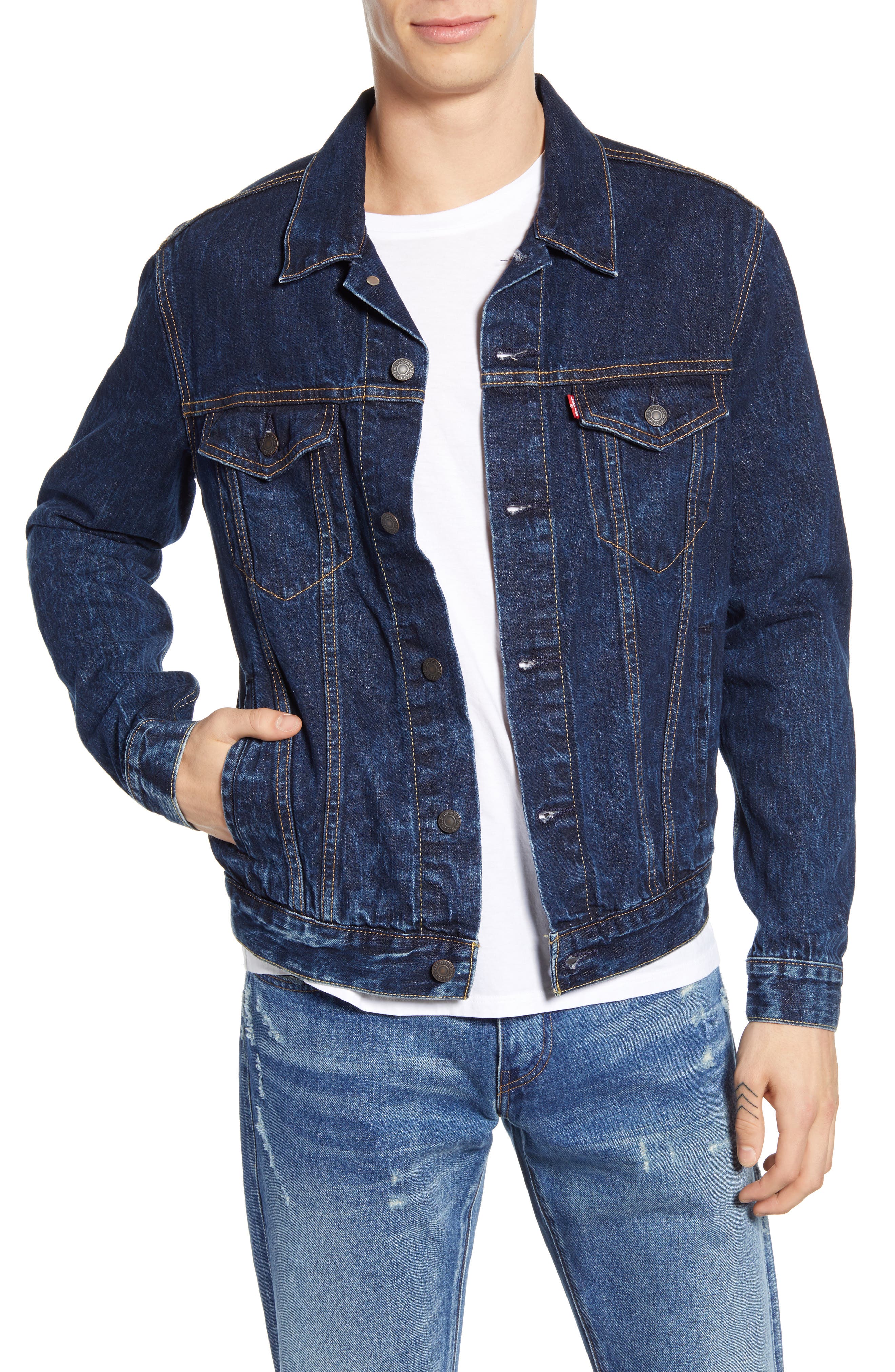 levi's denim trucker dress