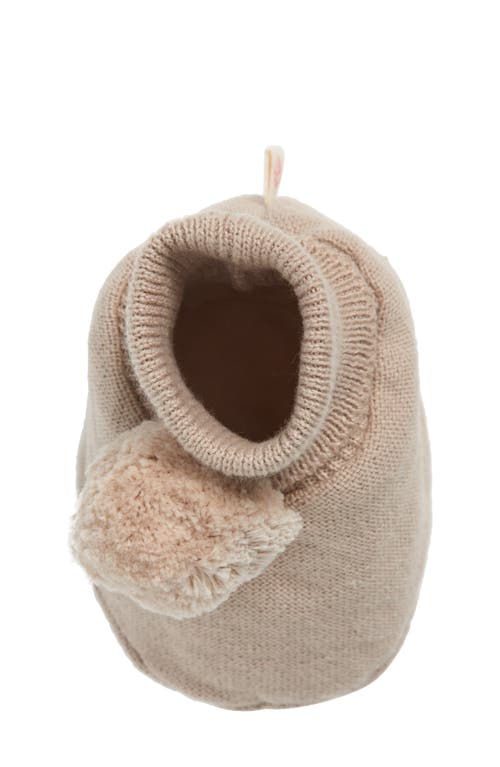 Pink Lemonade Pompom Cotton Bootie In Rice