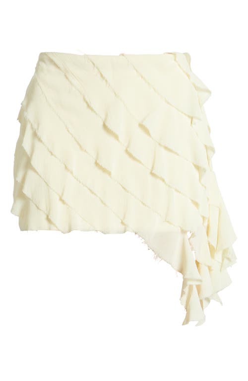 Mistress Rocks Tiered Ruffle Miniskirt In Vanilla