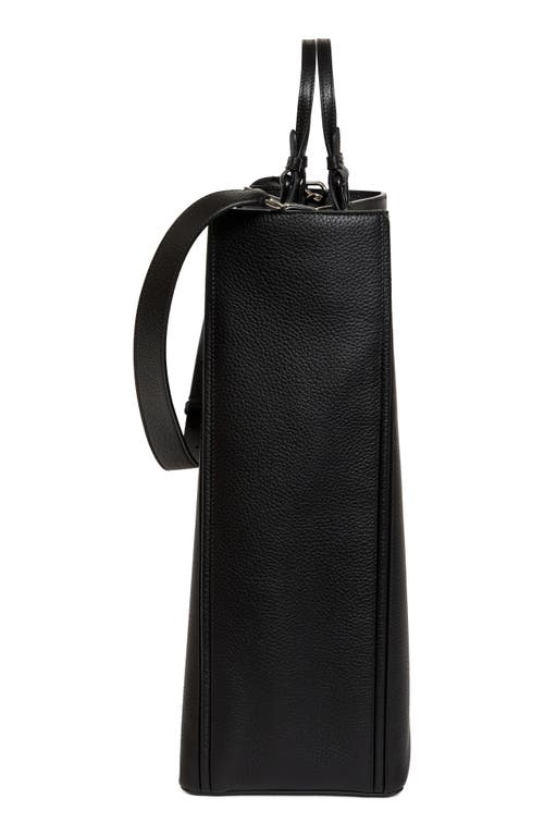 Jacquemus Le Cabas Marino Leather Tote In Black