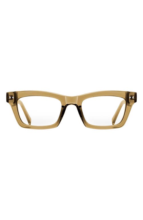 Fifth & Ninth Cove 49mm Rectangular Blue Light Blocking Glasses In Transparent Olive
