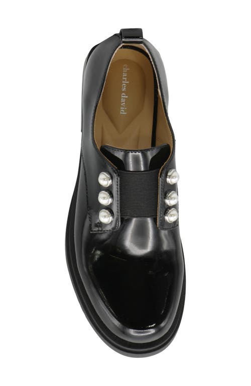 Charles David Gent Imitation Pearl Studded Derby In Black