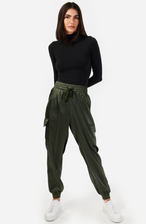 Shop Cami Nyc Elsie Stretch Silk Joggers In Thyme