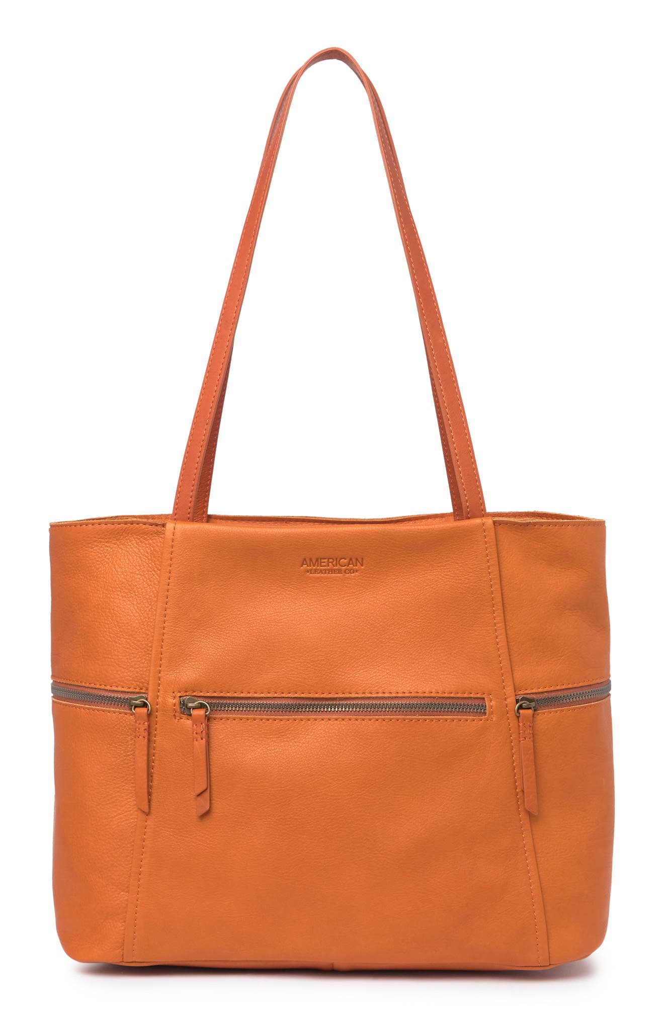 American Leather Co. Eerie Smooth Leather Tote In Amber Smooth