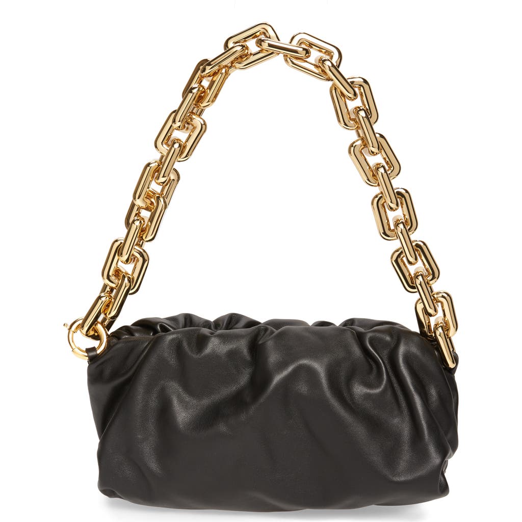 Shop Bottega Veneta The Chain Pouch Leather Shoulder Bag In Nero/gold
