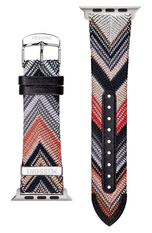 Missoni Authentic Zigzag Knit 24mm Apple Watch® Watchband In Black Multi