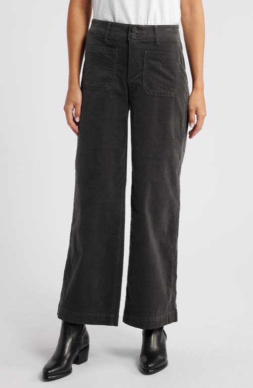 Shop Wit & Wisdom 'ab'solution Patch Pocket High Waist Wide Leg Corduroy Pants In Steel Grey