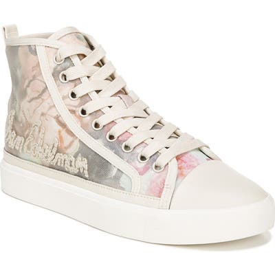 Sam Edelman Elba Floral Logo High Top Sneaker, Beige
