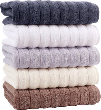 ENCHANTE HOME Vague Turkish Cotton Bath Towel - Silver - Set of 2 | Nordstromrack