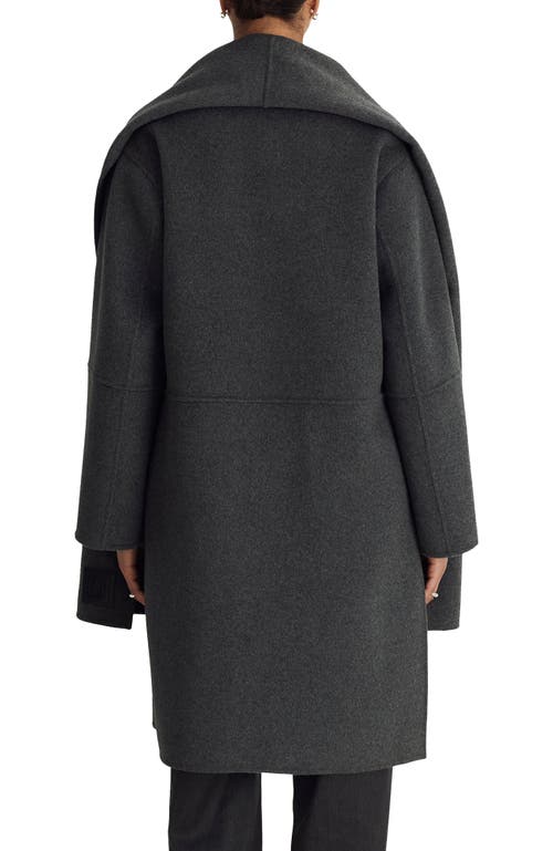 Shop Dawn Levy Claude Scarf Coat In Shadow Grey