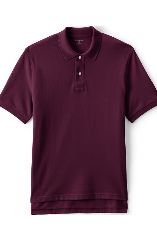 Shop Lands' End School Uniform Young  Short Sleeve Mesh Polo Shirt In Burgundy