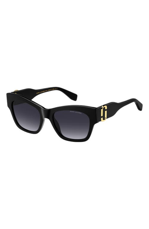 Marc Jacobs Marc 762s Acetate Rectangle Sunglasses In Black/dark Grey