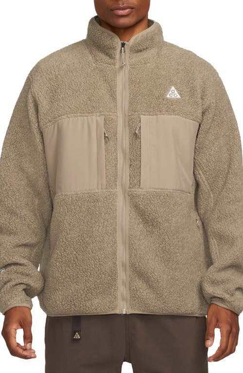 Nike Acg Arctic Wolf Polartec® Fleece Jacket In Khaki/light Iron Ore/white