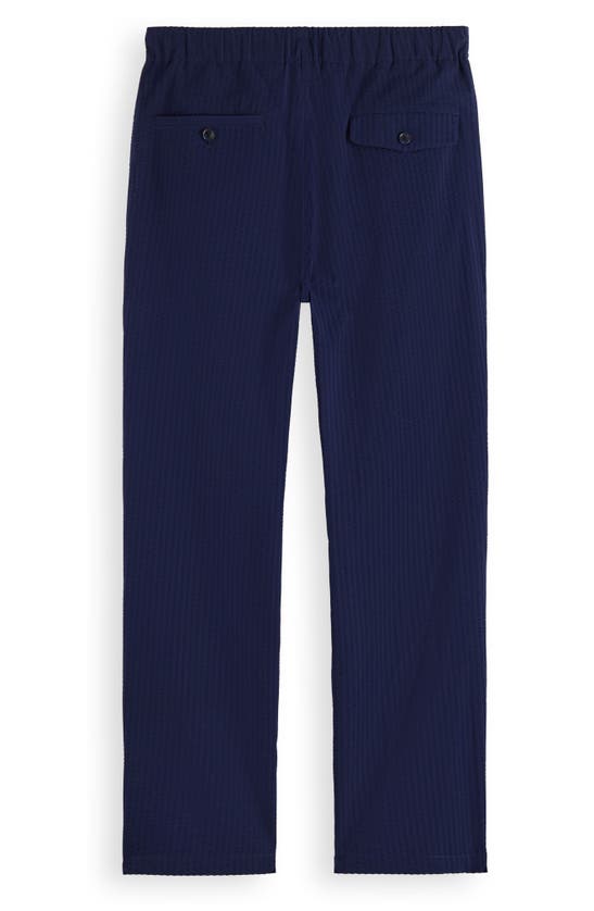 Shop Scotch & Soda Finch Tapered Seersucker Pants In Navy Blue