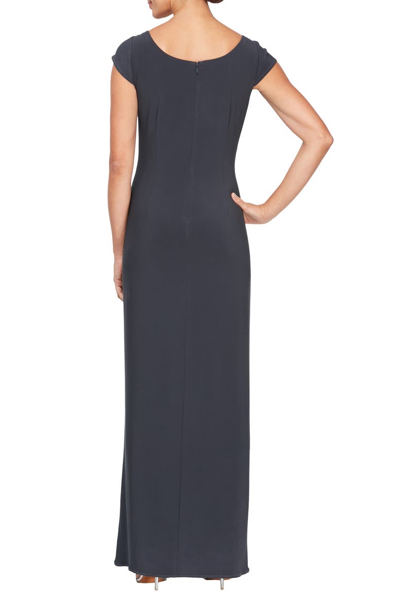 Alex Evenings Embellished Neck Cap Sleeve Column Gown | Nordstrom