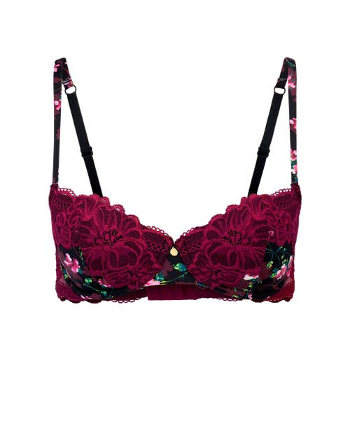 Shop Adore Me Mathilda Contour Balconette Bra In Floral Black