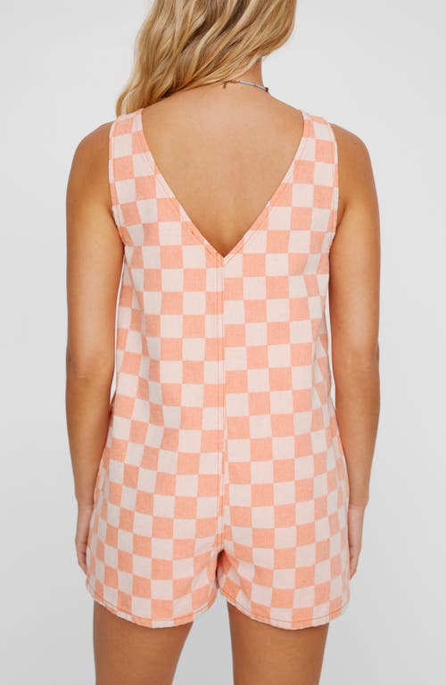 Shop Nasty Gal Checkerboard Twill Romper In Orange