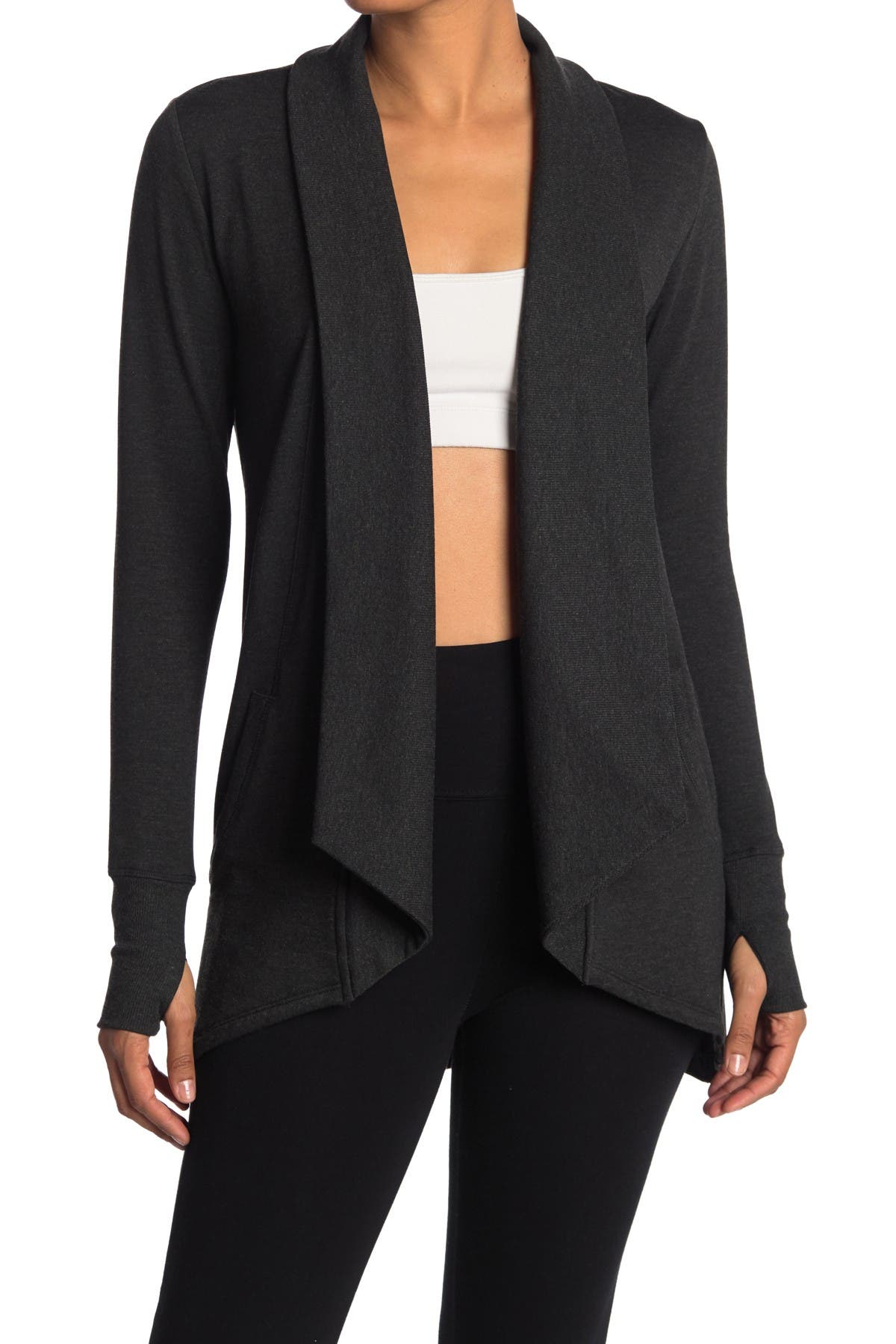 90 degree by reflex heavy fleece open front cardigan