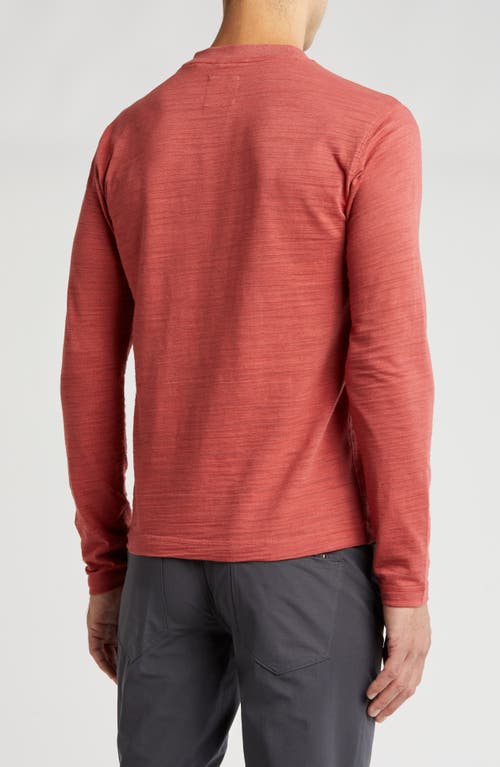 Shop Vintage 1946 Slub Jersey Knit Long Sleeve Henley In Spice Heather