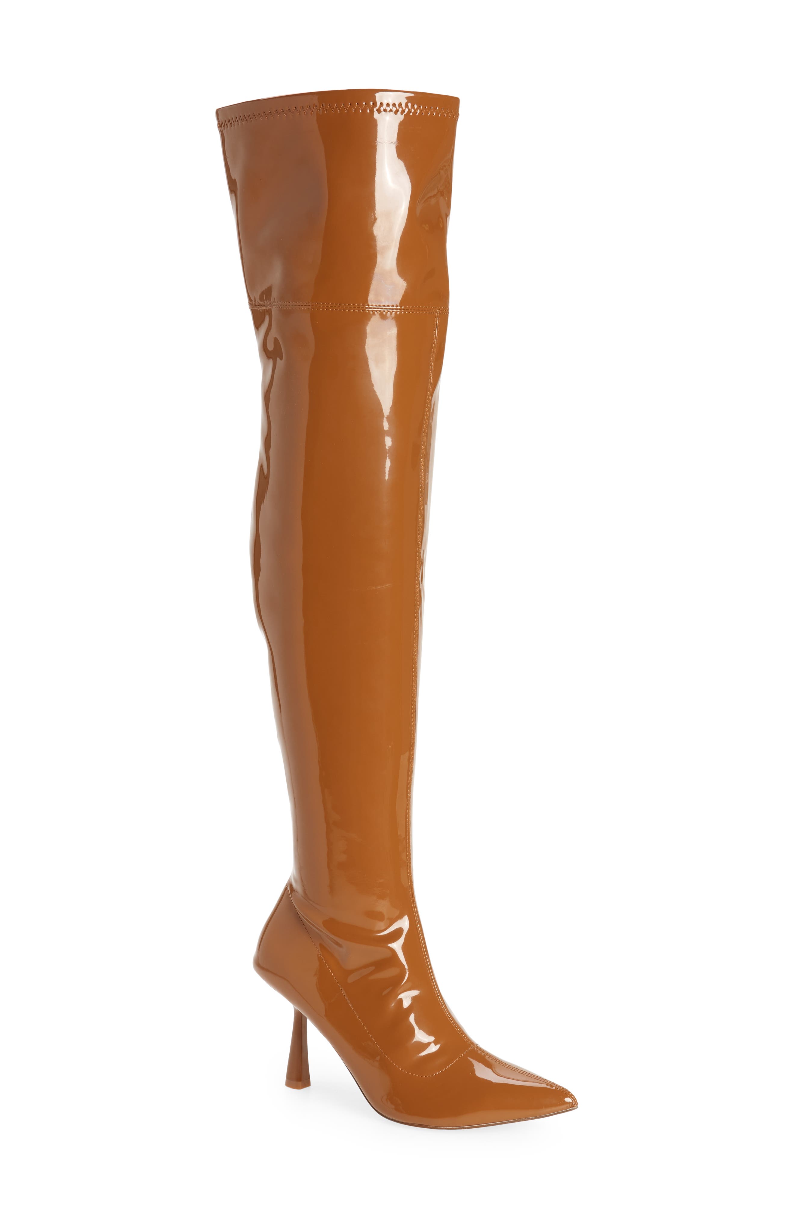 brown over the knee boots leather