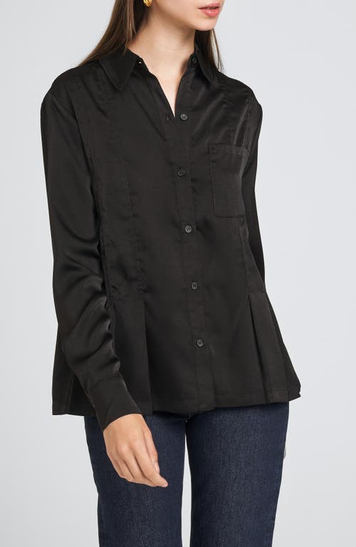 Shop Wayf Porter Pintuck Button-up Shirt In Black