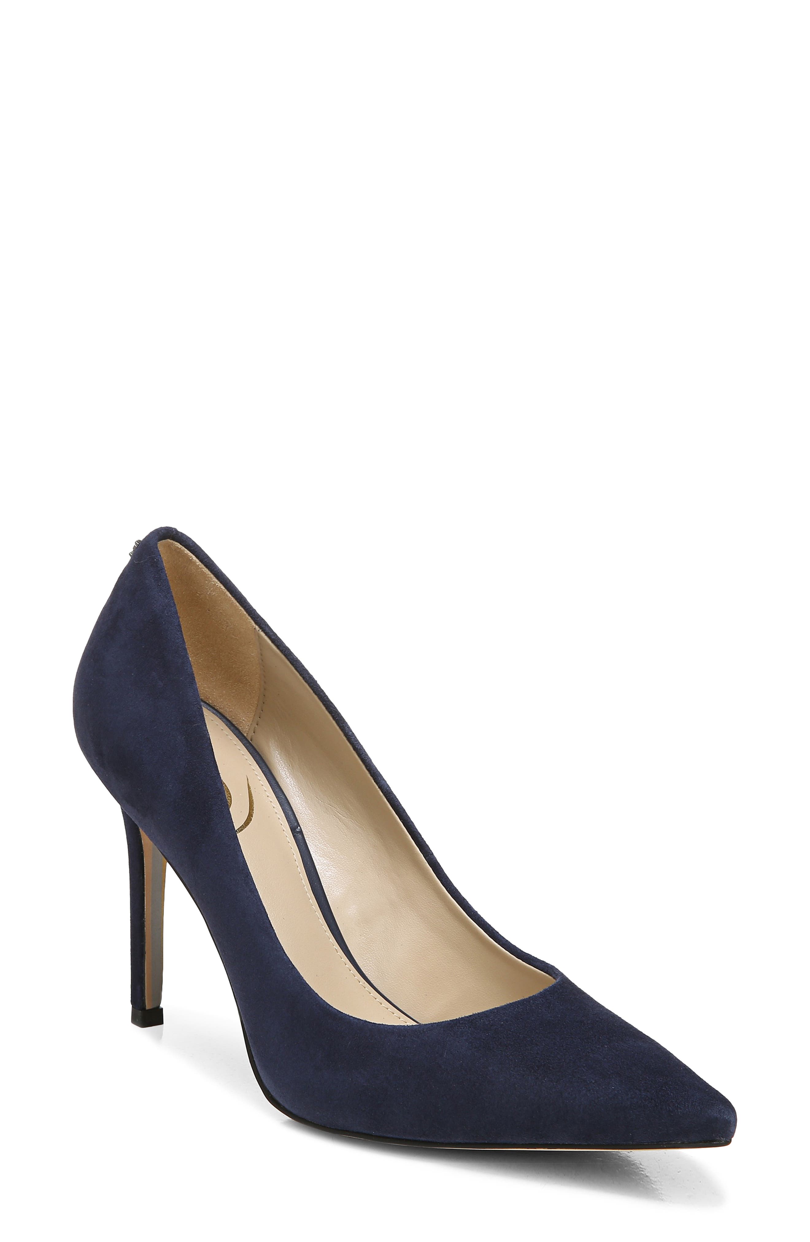 woman navy shoes