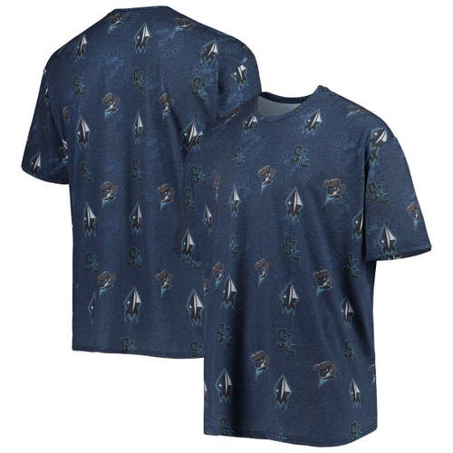 BOXERCRAFT Men's Navy Sugar Land Space Cowboys Allover Print Crafted T-Shirt