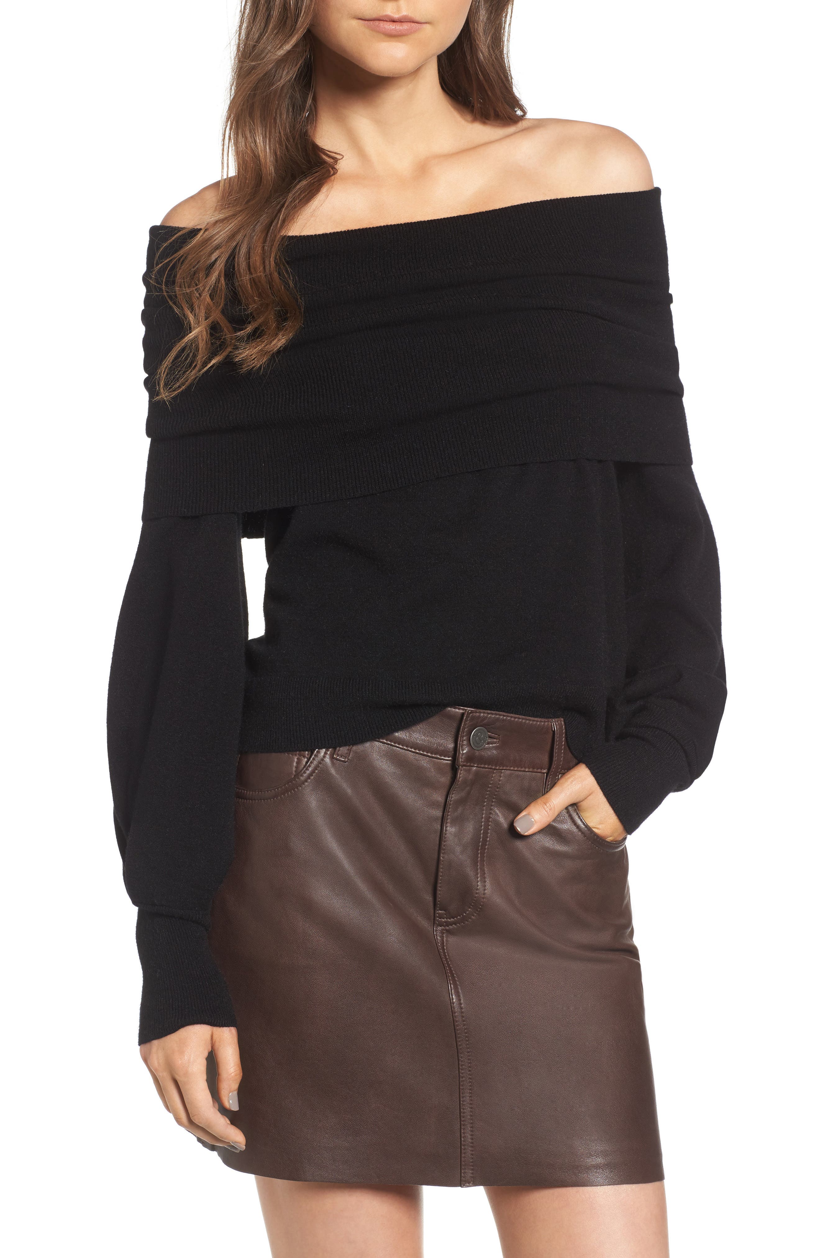 treasure and bond off the shoulder sweater