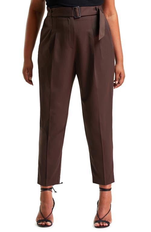 Estelle Anita Belted Ankle Pants in Chocolate